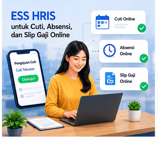 Tampilan ess hris cuti absensi slip gaji online