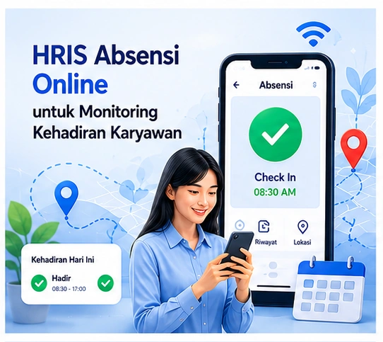 Tampilan hris absensi online monitoring kehadiran karyawan