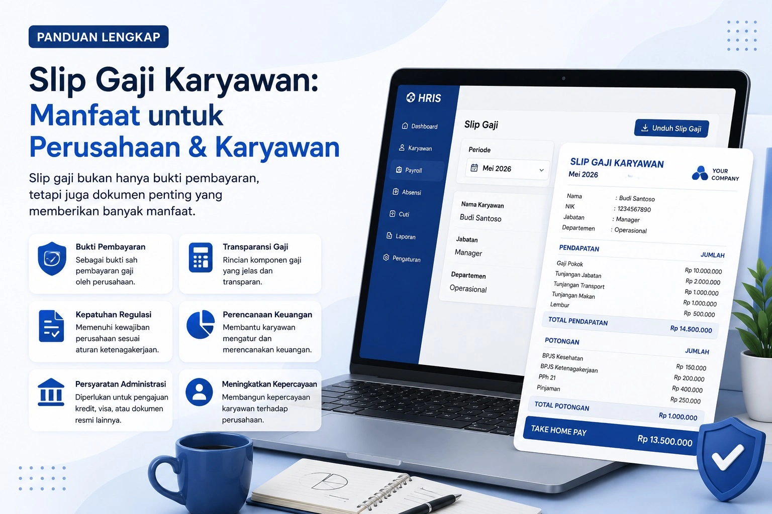 Manfaat slip gaji karyawan digital dalam sistem HRIS payroll perusahaan