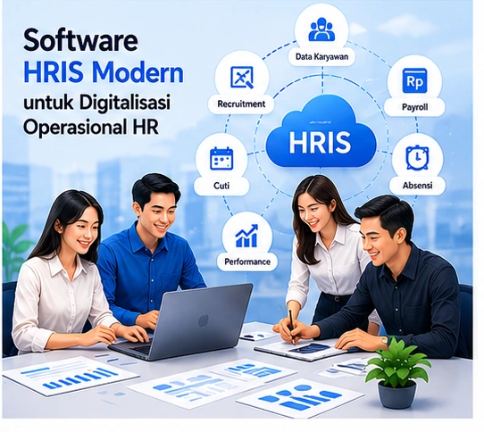 Tampilan software hris modern digitalisasi operasional hr